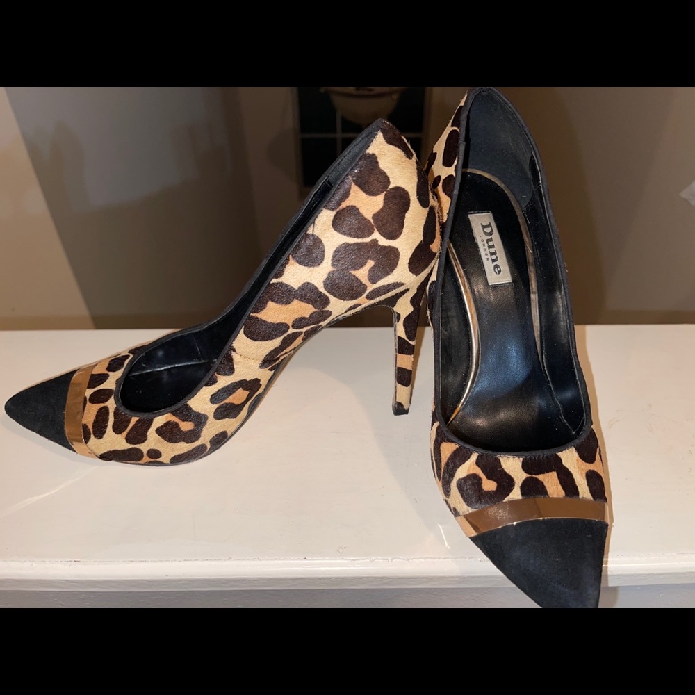 Dune London Mohair Cheetah Print Heels